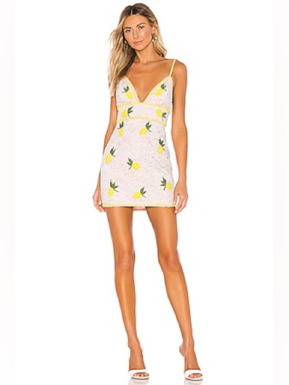 Kelsey Embroidered Dress in Ivory & Yellow